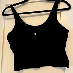 Lululemon cropped Aline tank in black. Size 10. Great condition